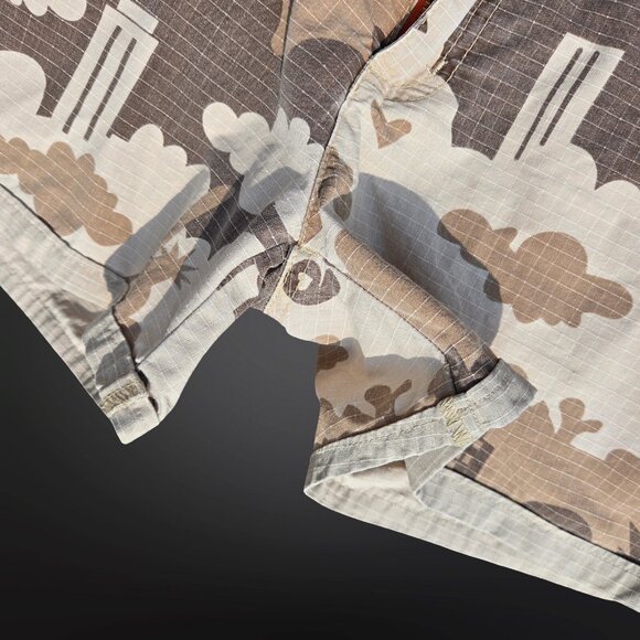 Y2K Ecko Red Camouflage Cargo Shorts With Zippers Size 7 Brown Orange Utility - Picture 5 of 9